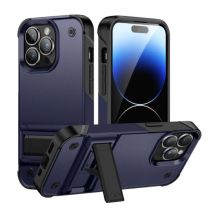 Huikai iPhone 12 Pro Max Armor Hoesje met Kickstand - Shockproof Cover Case - Blauw