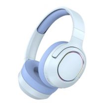 WYMECT Draadloze RGB Koptelefoon met Microfoon - Bluetooth 5.0 Wireless Headset Blauw