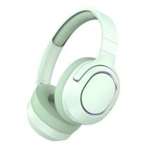 WYMECT Draadloze RGB Koptelefoon met Microfoon - Bluetooth 5.0 Wireless Headset Groen