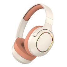 WYMECT Draadloze RGB Koptelefoon met Microfoon - Bluetooth 5.0 Wireless Headset Oranje