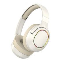 WYMECT Draadloze RGB Koptelefoon met Microfoon - Bluetooth 5.0 Wireless Headset Beige