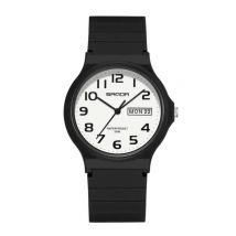 SANDA 9072 Siliconen Horloge - Kwarts Polshorloge TPU Bandje 5 ATM Waterdicht - Zwart