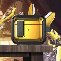 Lopnord Shockproof Hoesje voor AirPods Pro - Met Slot en Karabijnhaak - AirPod Case Cover Skin - Geel