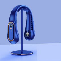HAOYUNMA Halsventilator - USB Oplaadbaar - Draagbare Nek Bladloze Koel Ventilator - Blauw