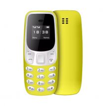 SERVO BM10 Mini Telefoon - 0.66 inch HD Scherm - Dual SIM - Dumphone GSM - Geel