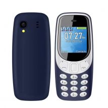 SERVO Q3308 Mini Telefoon - 1.33 inch HD Scherm - Dual SIM - 600mAh Batterij - Dumphone GSM - Blauw