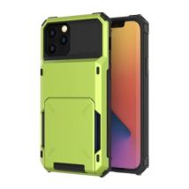 MORUDA Kaarthouder Hoesje voor iPhone XS - Wallet Card Slot Portemonnee Flip Cover Case - Groen