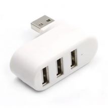 GRWIBEOU 3 in 1 USB 2.0 Hub - Roterende Splitter Data Overdracht Oplader - Wit