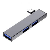 ALLOYSEED 3 in 1 USB 3.0 Hub voor USB-C - Splitter Data Overdracht Oplader 5 Gbps - Grijs