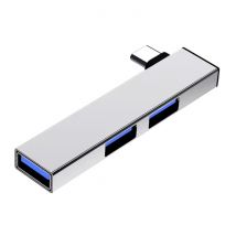 ALLOYSEED 3 in 1 USB 3.0 Hub voor USB-C - Splitter Data Overdracht Oplader 5 Gbps - Zilver
