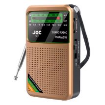 JOC TG77 Noodradio op Batterij - USD-C Herlaadbaar - FM AM SW Radio - Goud