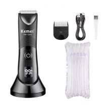 Kemei KM-1840 Scheerapparaat met LED Display - Elektrische Tondeuse Baard Trimmer Draadloos Scheermachine - Zwart