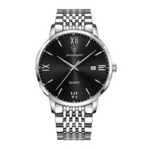 Poedagar Luxe Sport Kwarts Horloge - 3 Bar Waterdicht Lichtgevend Herenhorloge Roestvrij Staal - Zilver Zwart