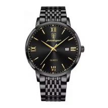 Poedagar Luxe Sport Kwarts Horloge - 3 Bar Waterdicht Lichtgevend Herenhorloge Roestvrij Staal - Zwart