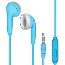 AEVYVKV Oordopjes met Microfoon en Controls - 3.5mm AUX Oortjes - 1,2m kabel - Bedrade Oortelefoon - Blauw