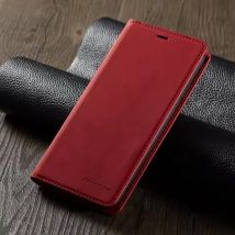 Forwenw iPhone 15 Plus Wallet Flip Case - Portefeuille Cover PU Leer Hoesje - Rood