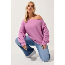 Yours Plus Size Pink Off Shoulder Sweatshirt Size 16