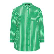 Yours Clothing Yours Plus Size Green & White Striped Shirt Size 20