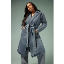 Limited Collection Plus Size Mid Blue Belted Denim Trench Coat Size 26-28