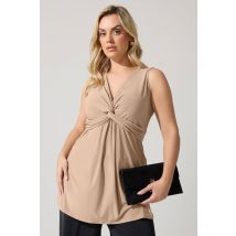Yours London Plus Size Camel Brown Sleeveless Knot Front Top Size 18