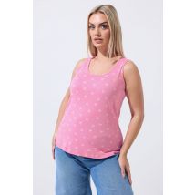 Limited Collection Plus Size Pink Bow Ribbed Vest Top Size 10