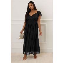 Yours London Curve Black Lace Maxi Wrap Dress, Women's Curve & Plus Size, Yours London