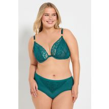 Yours Plus Size Green Lace Underwired Plunge Bra Size 48C