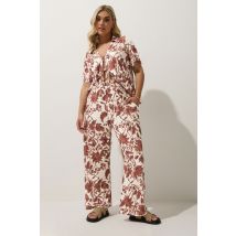Limited Collection Limited Collection Plus Size Brown Floral Wide Leg Trousers Size 20