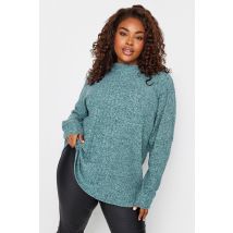 Yours Luxury Capsule Collection Yours Luxury Plus Size Blue Soft Touch Ribbed Jumper Size 18