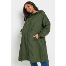 Bump It Up Maternity Plus Size Green Lightweight Parka Jacket Size 18