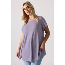 Yours Plus Size Purple Ribbed Soft Touch Tshirt Size 18
