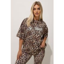 Limited Collection Plus Size Brown Leopard 'St Moritz' Tshirt Size 26-28