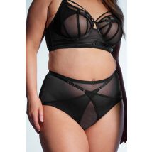 Playful Promises Eddie Black Crossover High Waisted Briefs