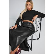 Limited Collection Curve Black Faux Leather Maxi Skirt, Women's Curve & Plus Size, Limited Collection