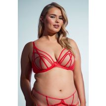 Playful Promises Red Ramona Illusion Strap Plunge Bra