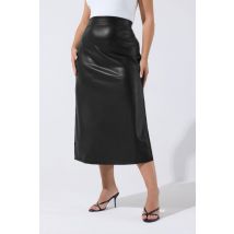 Limited Collection Plus Size Black Faux Leather Maxi Skirt Size 30-32