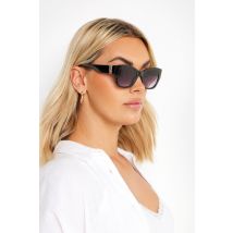 Black & Gold Tone Chain Arm Sunglasses