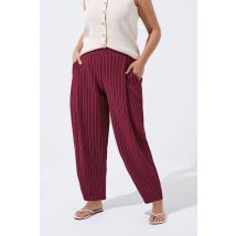 Limited Collection Plus Size Burgundy Red Pinstripe Barrel Trousers Size 20