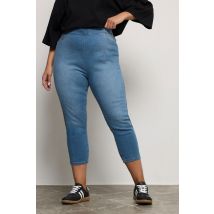 Yours Plus Size Mid Blue Cropped Jenny Jeggings Size 28