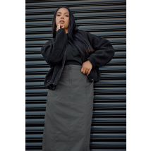 Limited Collection Curve Black Teddy Borg Bomber Jacket, Women's Curve & Plus Size, Limited Collection