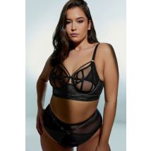 Playful Promises Eddie Black Mesh Crossover Balcony Bra