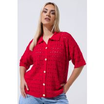 Limited Collection Plus Size Red Crochet Shirt Size 22-24