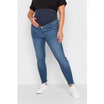 Bump It Up Maternity Plus Size Blue Push Up Ava Jeans Inside Leg Size Short, Waist Size 28", Waist Size 10