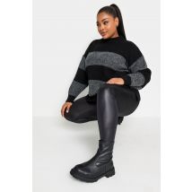 Yours Curve Black Wet Look Stretch Leggings, Women's Curve & Plus Size, Yours