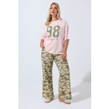 Limited Collection Plus Size Khaki Green Camo Wide Leg Jeans Size 16