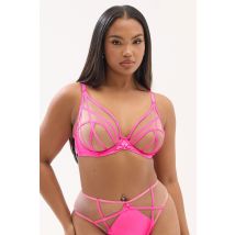 Playful Promises Pink Ramona Illusion Strap Underwired Bra Size 46DD