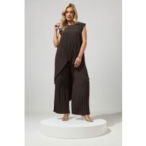 Yours London Plus Size Chocolate Brown Pleated Trousers Size 24