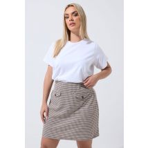 Limited Collection Plus Size Beige Jacquard Mini Skirt Size 26-28