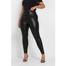 Yours Curve Black Stretch Coated Leggings, Women's Curve & Plus Size, Yours