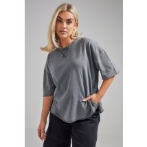Limited Collection Curve Grey Acid Wash Oversized Tshirt, Women's Curve & Plus Size, Limited Collection